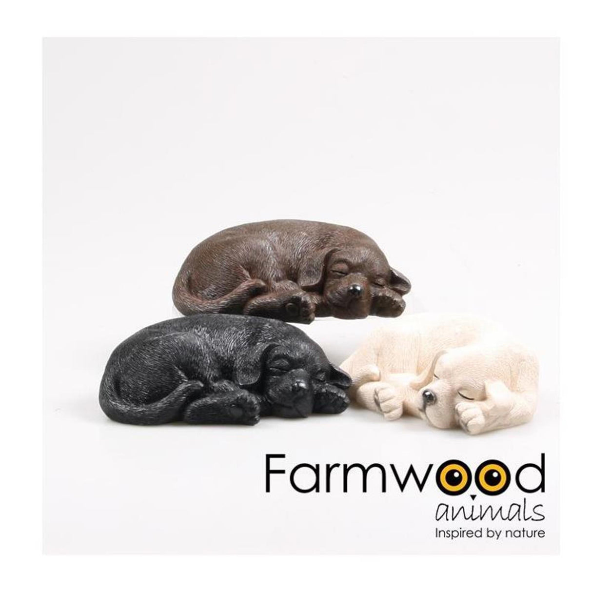 Farmwood animals tuinbeeld puppie labrador slapend 20cm