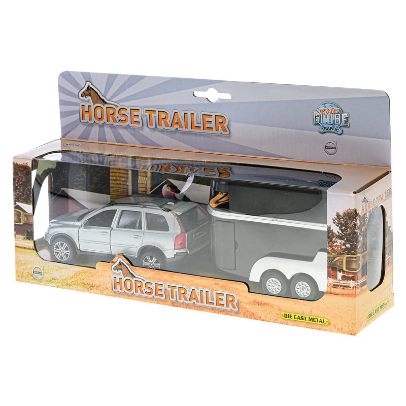 Kids Globe Die Cast Volvo XC90 s konjsko prikolico, 27 cm