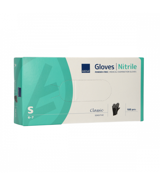 Abena Powded Nitrile Gloves Size Small 100 Pieces Black