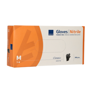 Abena powder-free nitrile gloves size medium 100 pieces black
