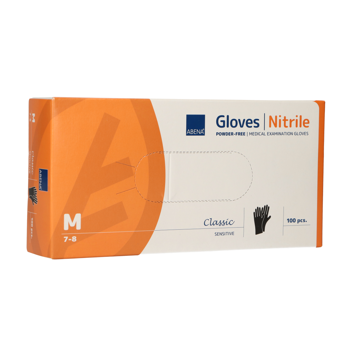 Abena poedervrije nitrile handschoenen maat medium 100 stuks zwart