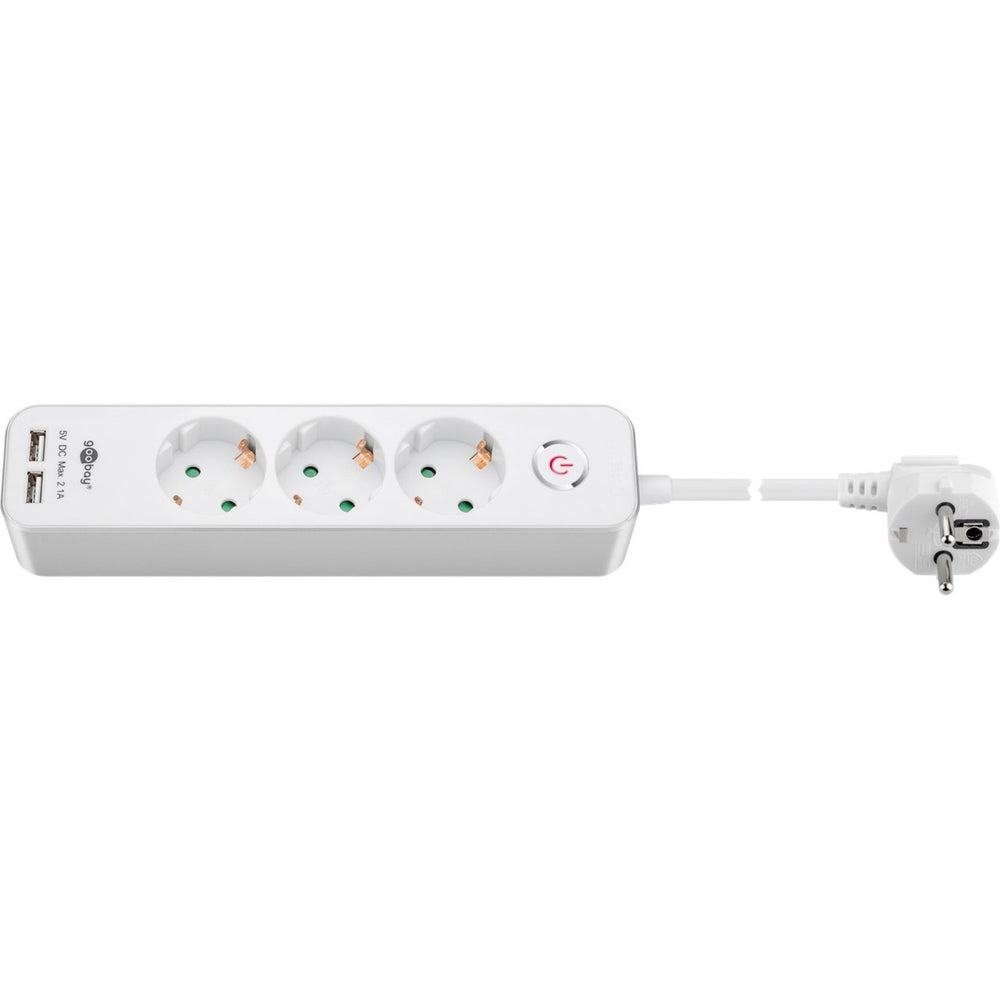 Presa a 3 vie Goobay con interruttore e USB