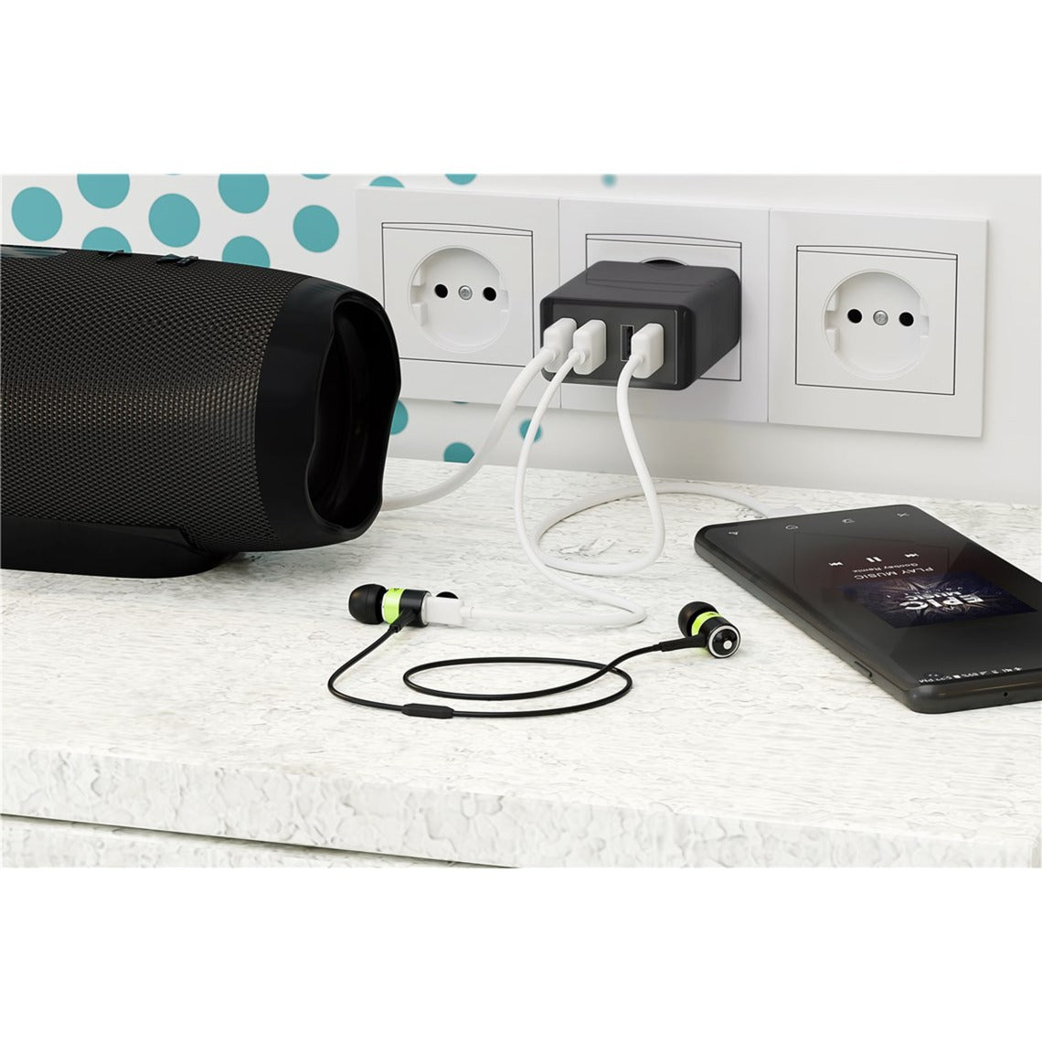 Goobay 4-veis USB-lader (30 W)
