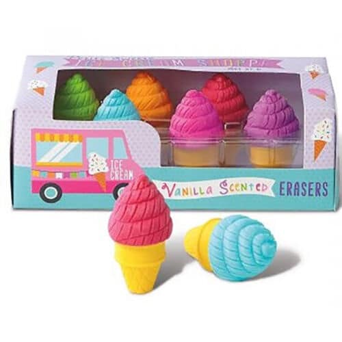 Van der Doelen 6 ice cream erasers with the scent of vanilla