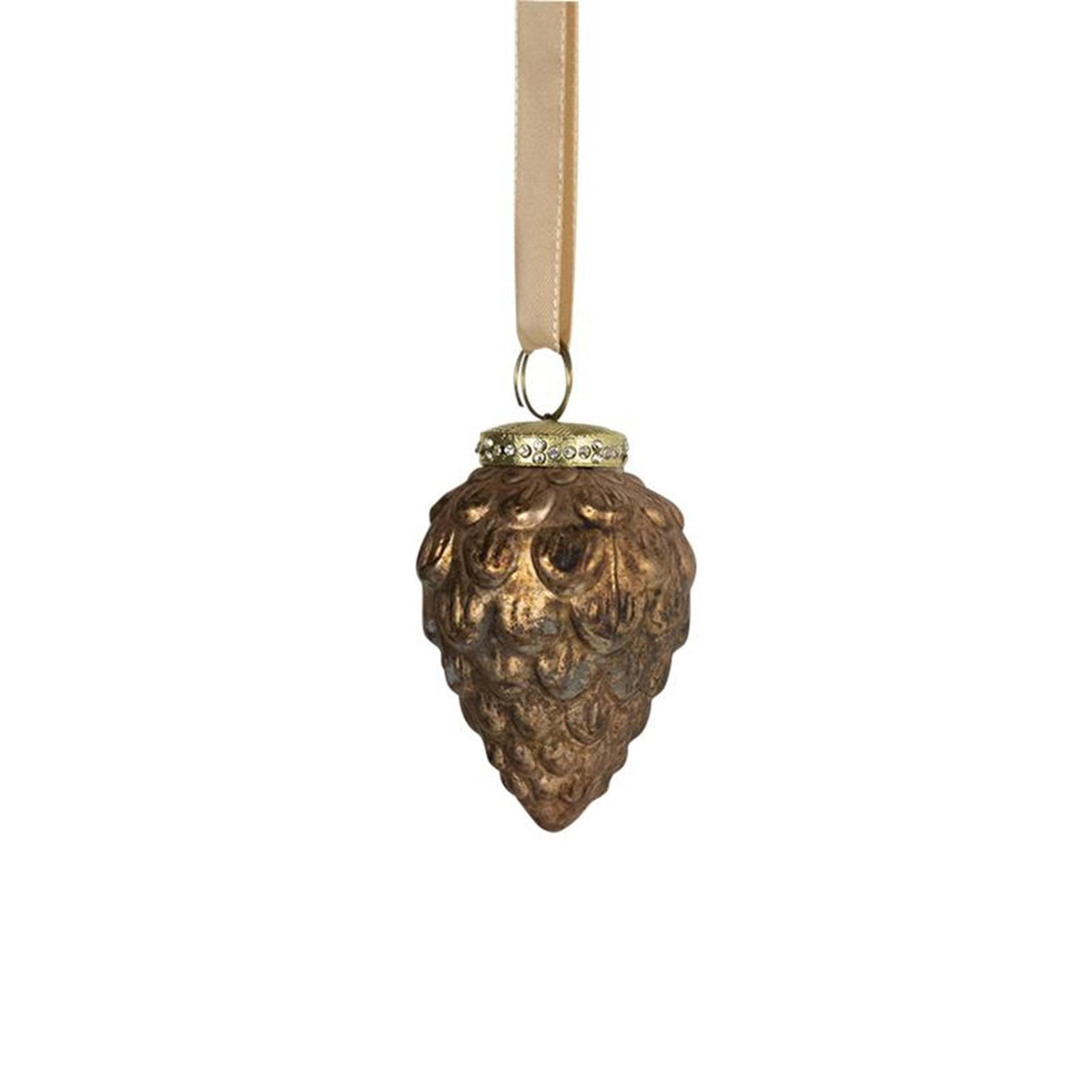 Kerstbal dennenappel antiek bruin ø8cm