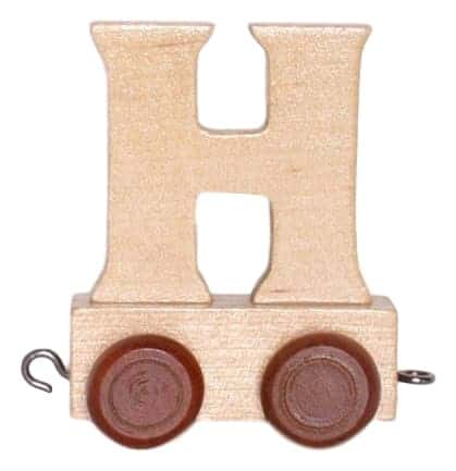 Bongers Toy Wood Letter H con ruote alte 6 cm