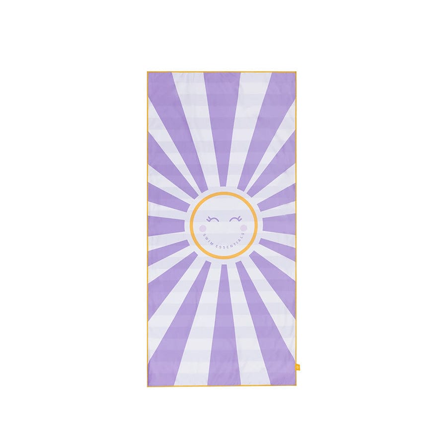 Happy Sunshine | purple and white microfiber towel 135 x 65 cm
