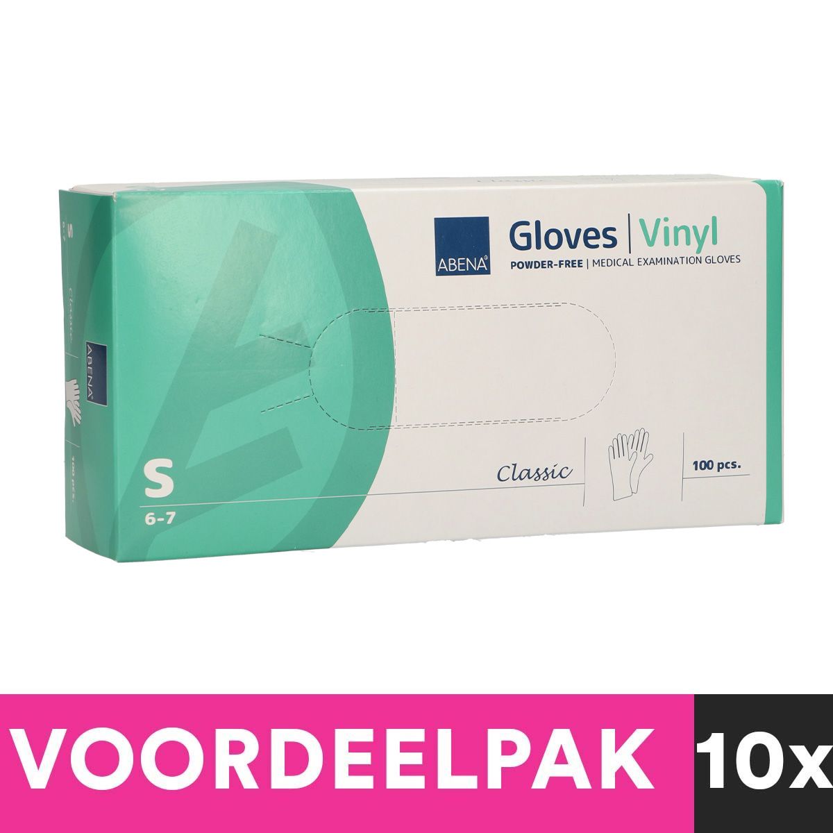 Abena powder-free vinyl gloves size small 100 pieces value package