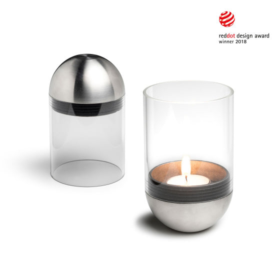 Höfats Gravity Candle Windlight 13 cm silver