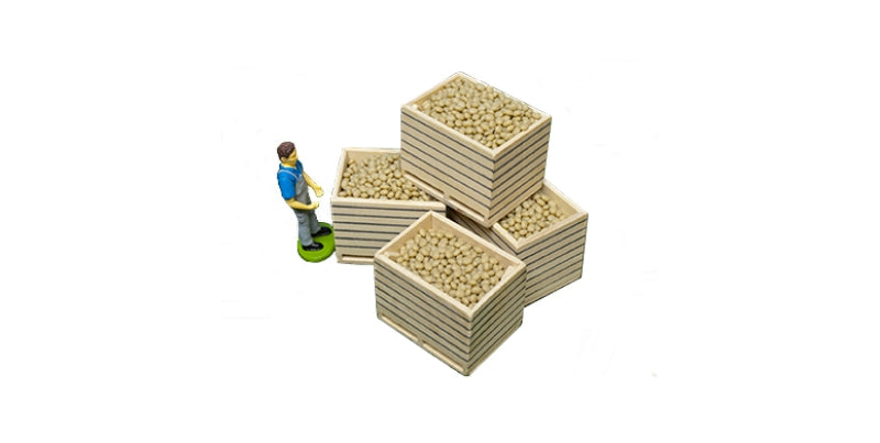 Vaikiškos gaubtinės medinės bulvių dėžės 1:32, 6 vnt.