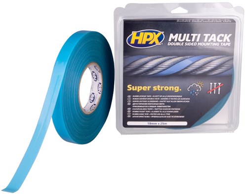 Hpx dubbelzijdige multi-tack tape | semi-transparant | 19mm x 25m - pa1925 pa1925