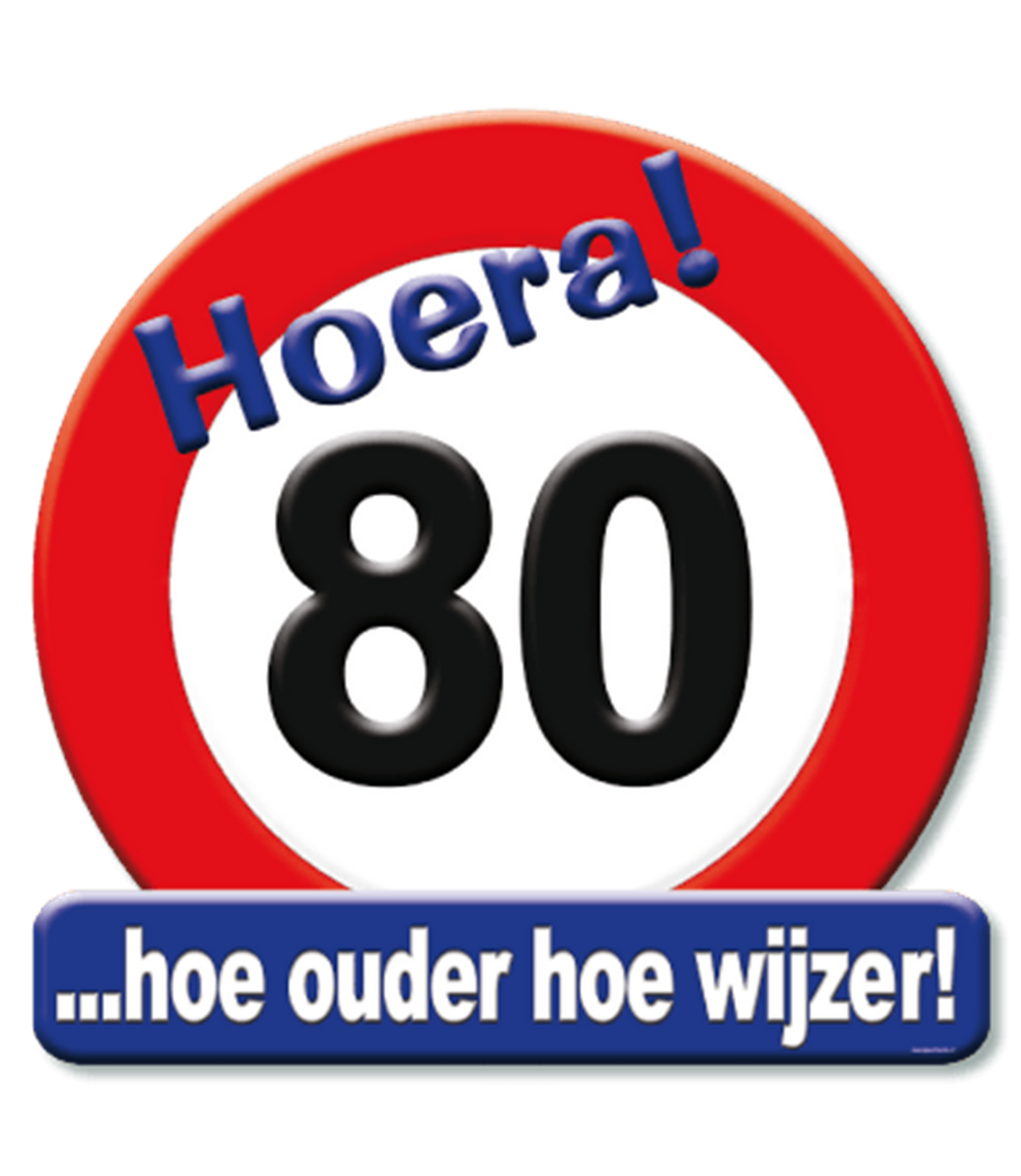 Paperdreams kroonschild verkeersbord 80 jaar 50cm