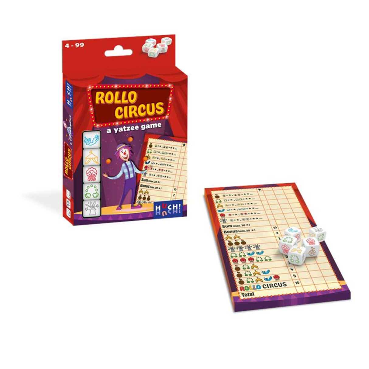 Asmodee Rollo Yatzee Circus Dice Game