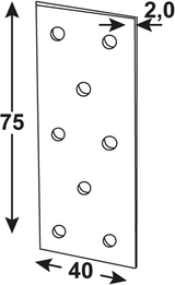 Connex verbindingplaat 80x40x2 vz - hv1540
