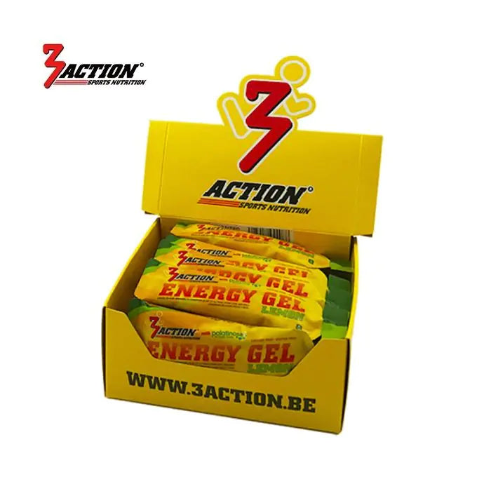 3action energy gel citron 34 gram - displayboks 25 stykker - 1202020002