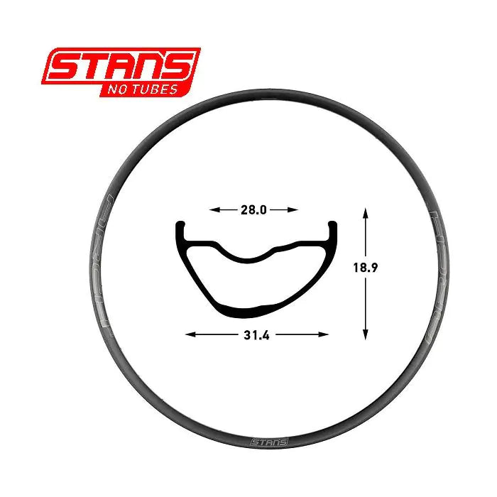 Stans notubes velg arch mk4 29 32h black grey snt