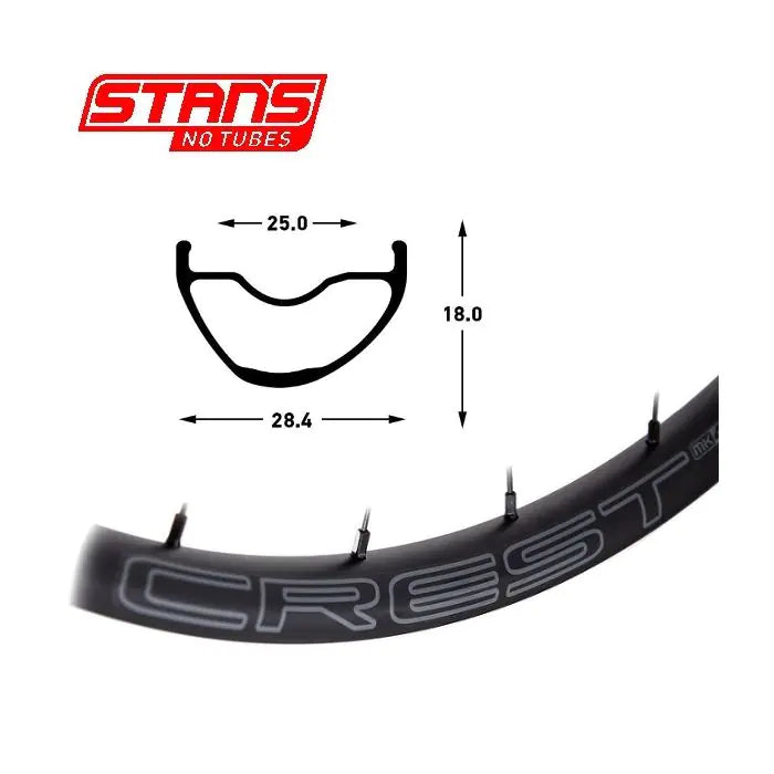Aro Stans notubes stan's crest mk4 - 29'' - 32h - preto cinza