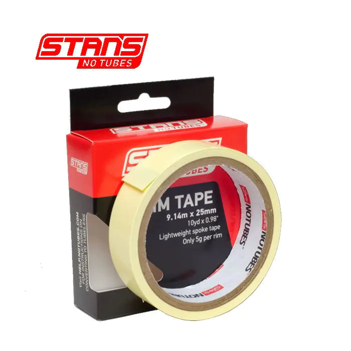 Stans notubes velglint yellowtape 25 mm breed rol 9 meter (10yd) as0033
