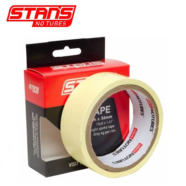 Fondo de llanta Stans notubes cinta amarilla 36 mm de ancho rollo 9 metros (10yd) as0135