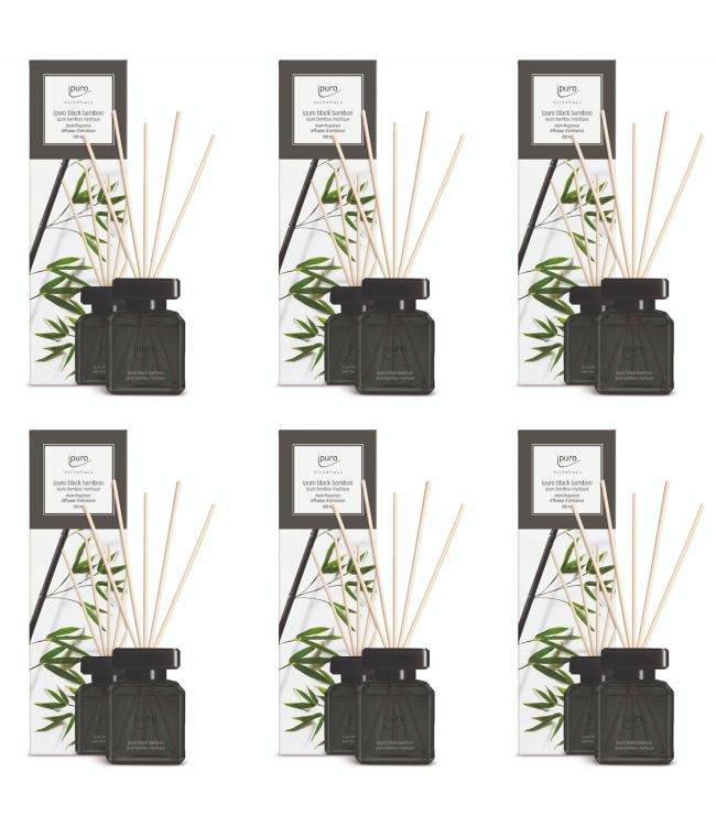 Ipuro 6-piece fragrance diffuser black bamboo 100 ml