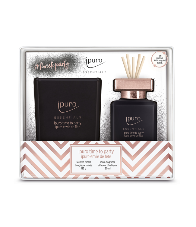Ipuro Geurdiffuser Time to Party 50ml + scented candle 125gr.