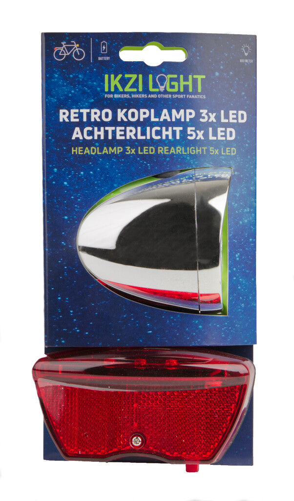 Lighting Set Retro Redro Led Battery Sëlwer Rot