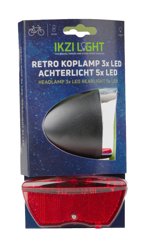 Iluminación conjunto de batería retro led negro