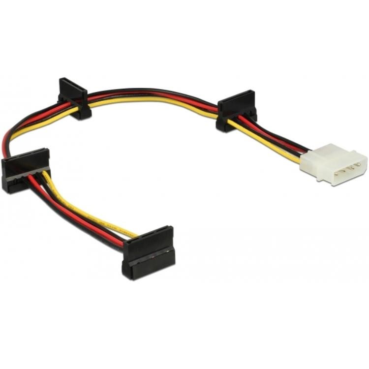 Delock power cable Molex 4-pin male > 4x SATA 15-pin adapter (black red, 0.4 meter)