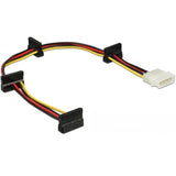 Delock power cable Molex 4-pin male > 4x SATA 15-pin adapter (black red, 0.4 meter)