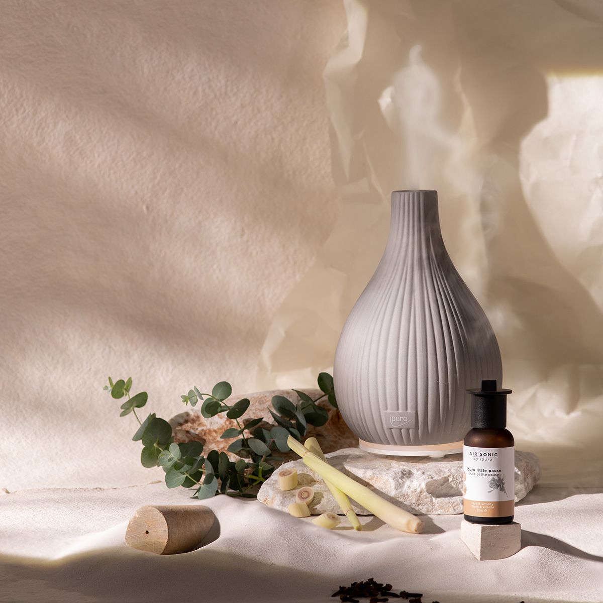 Ipuro air sonic aroma vase gray