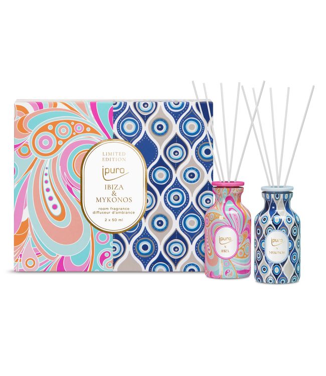 Ipuro Geurdiffuser set Mykonos Ibiza 2x50ml