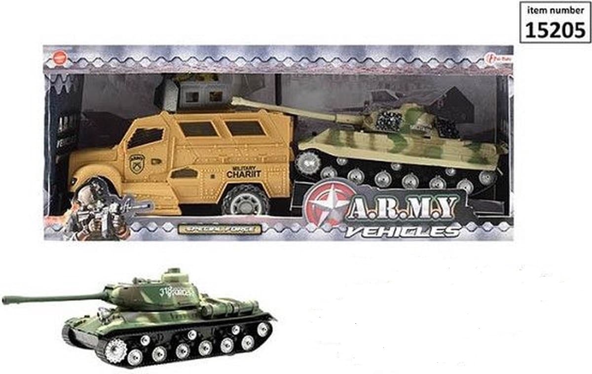 Véhicule blindé militaire TOI-TOYS avec réservoir