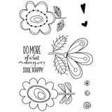 Woodware • clear singles stempel set petal doodles happy soul