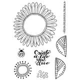 Woodware • clear singles stempel set petal doodles live life