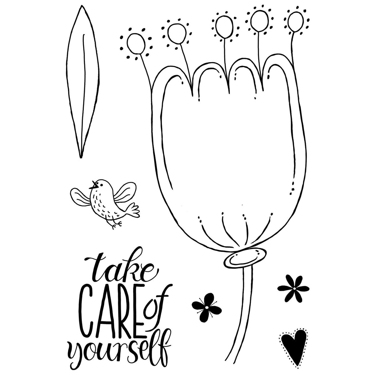 Woodware • clear singles stempel set petal doodles take care