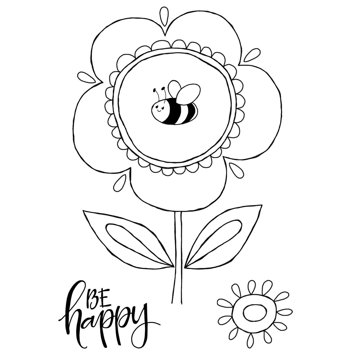Woodware • clear singles stempel set petal doodles be happy
