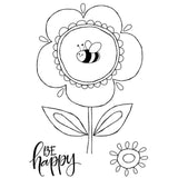 Woodware • clear singles stempel set petal doodles be happy