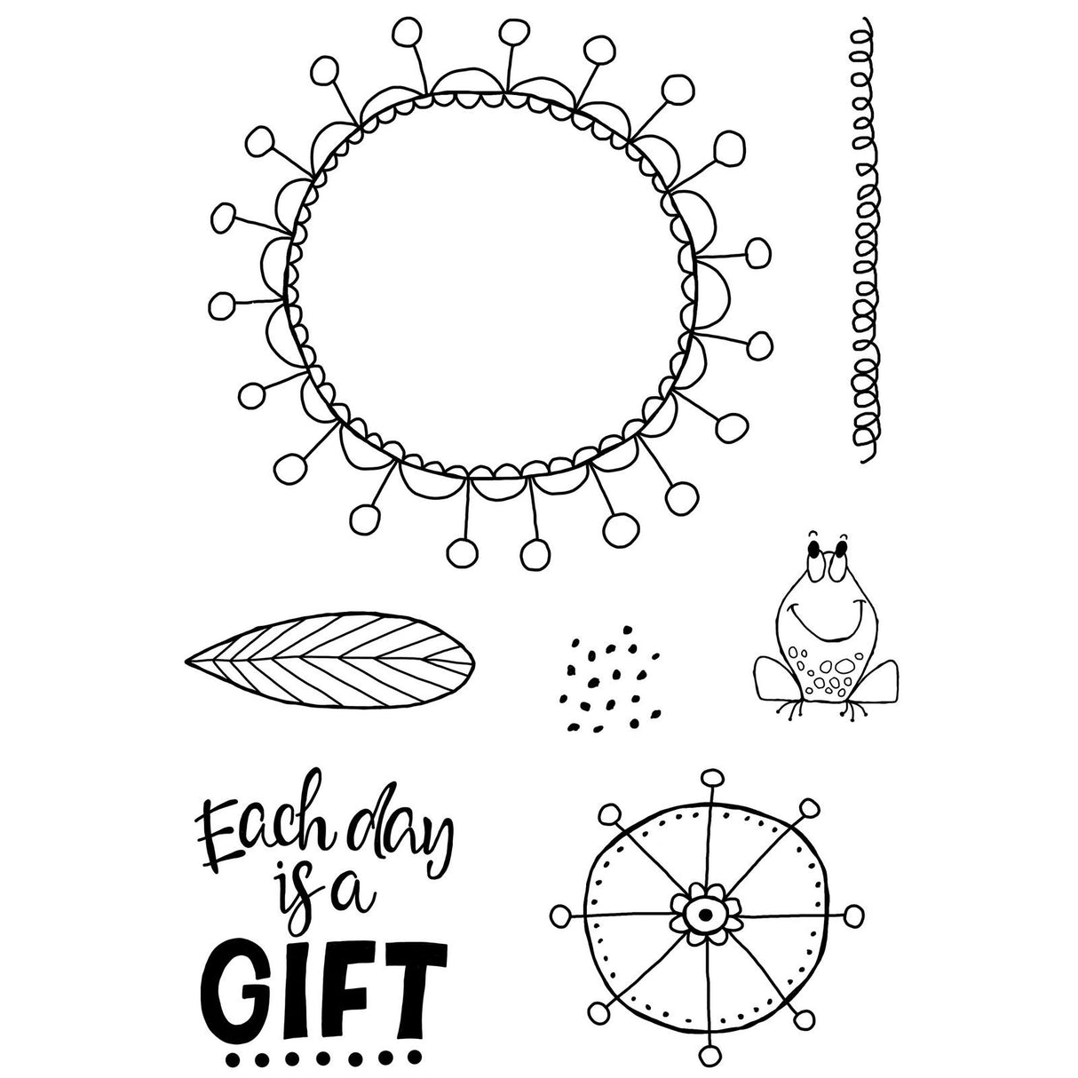 Woodware • clear singles stempel set petal doodles it's a gift
