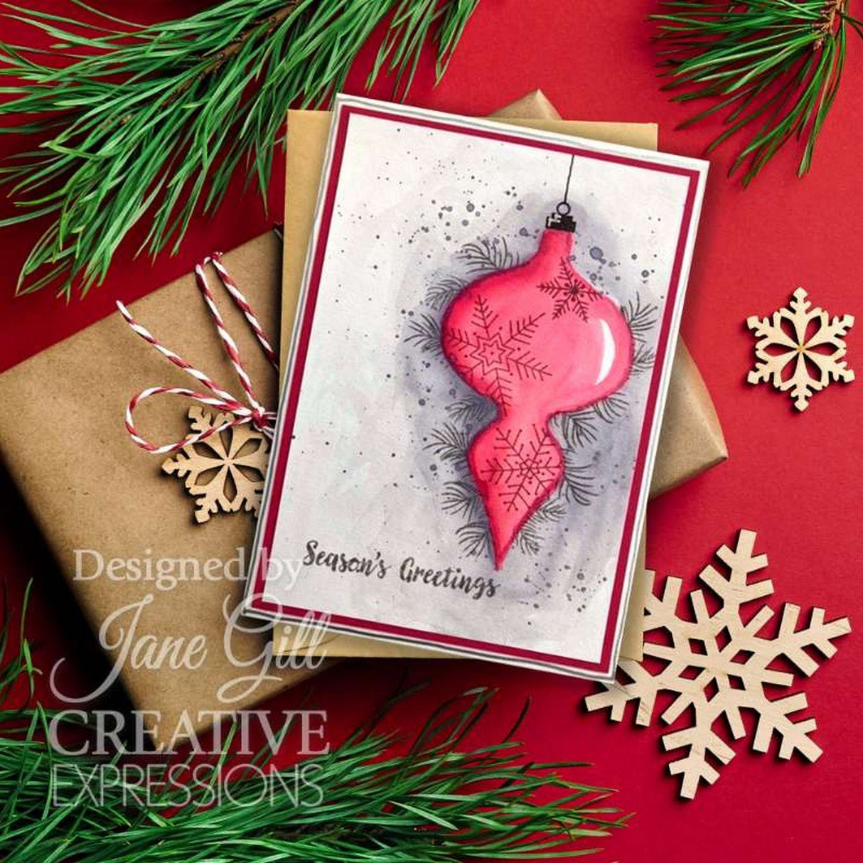Woodware • paintable baubles clear single stamps snowflakes