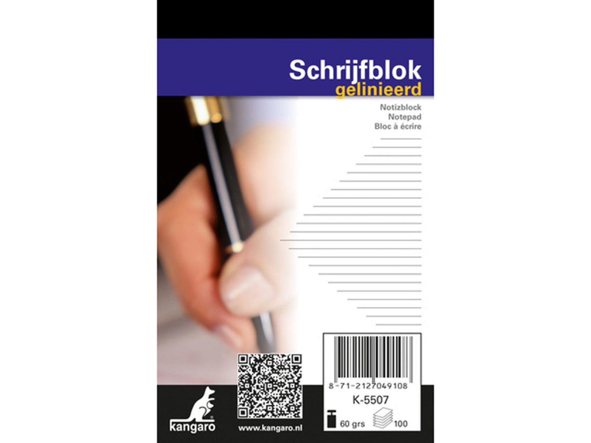 Kangaro schrijfblok a7 lijn 100 blad pak a 10 st