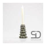 Season inspired decoration kandelaar kerstboom 10x10xx15 olijfgroen