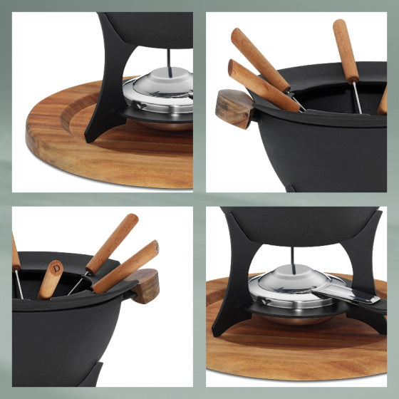 Kela Country Fondues satte 6 personer 1 liter 11-delt sort