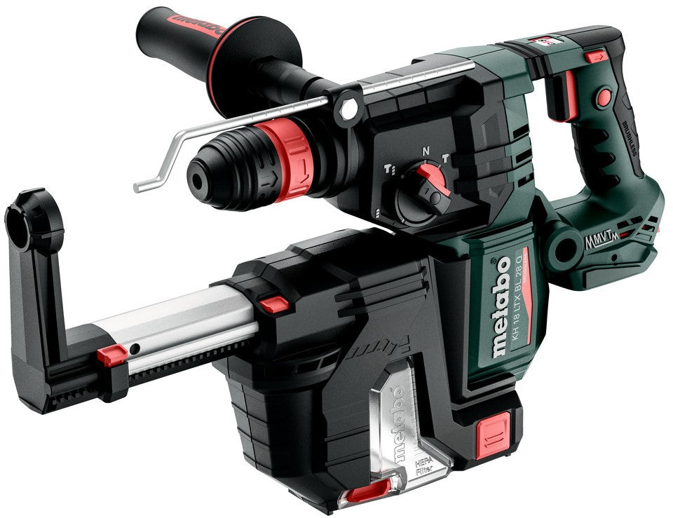 Metabo kh 18 ltx bl 28 q set isa | accu-boorhamer | 18 v | geïntegreerde stofafzuiging | excl. accu en lader | in metabox 185 xl - 601715900
