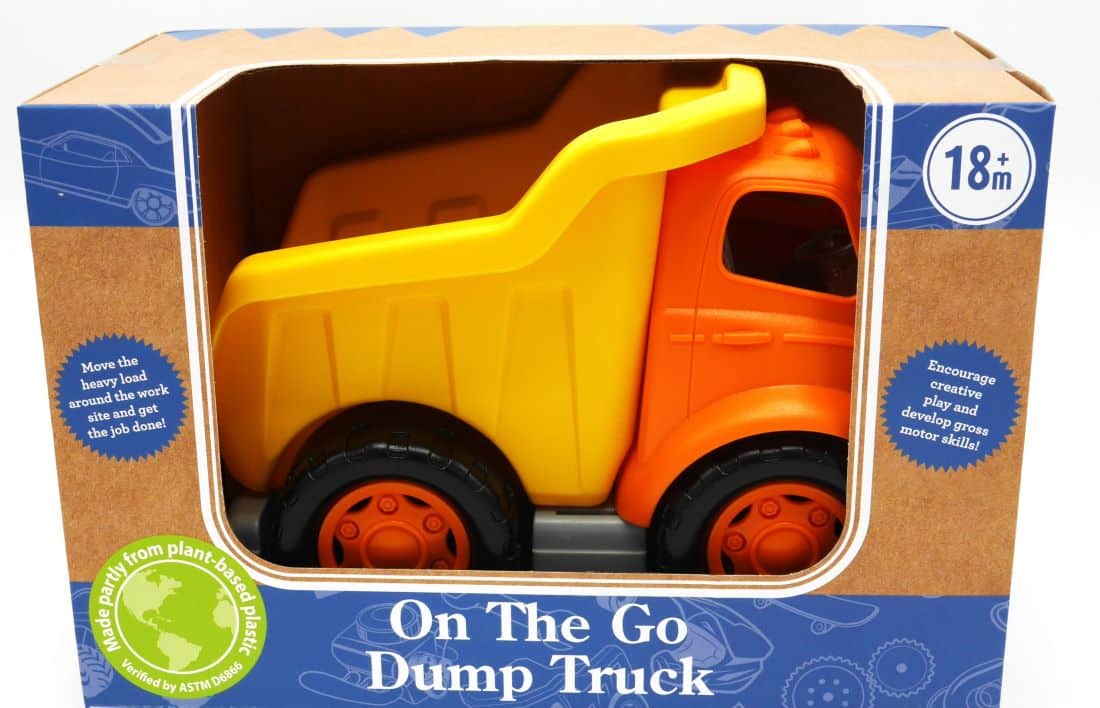 Playgo biobased dump truck yellow