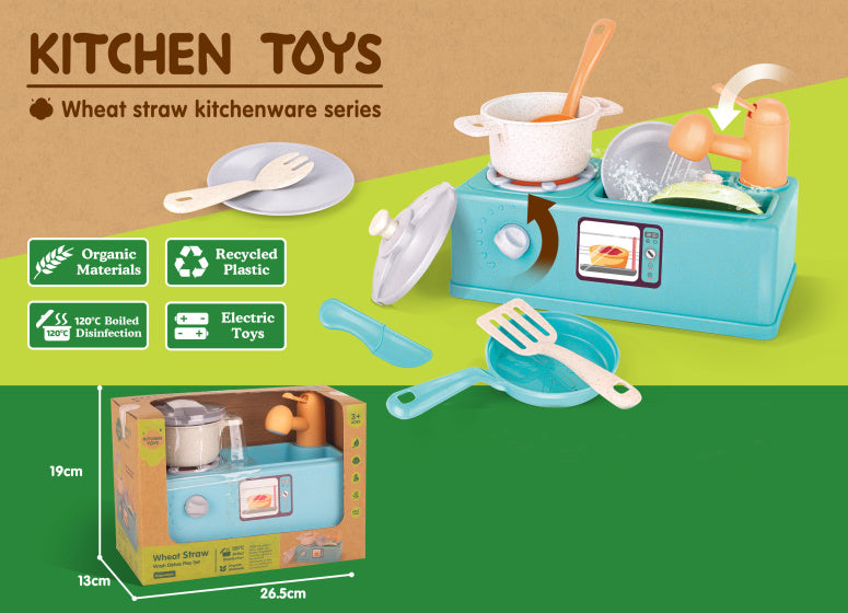 Brinquedos de cozinha lavagem de brinquedos com água corrente de 11 peças