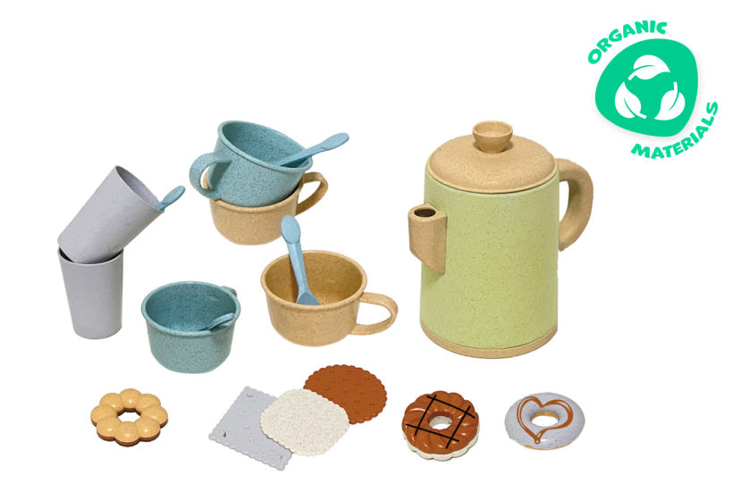 Conjunto de chá de brinquedos de cozinha com iguarias de jogo reciclado