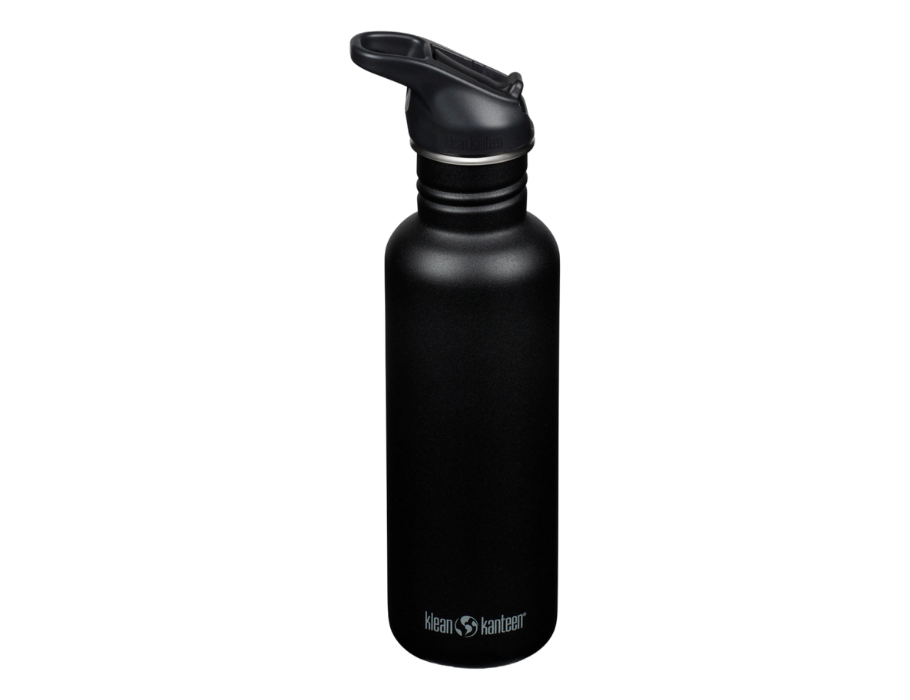 Klean Kanteen drinking bottle - classic - sports cap with flip - black - 800 ml