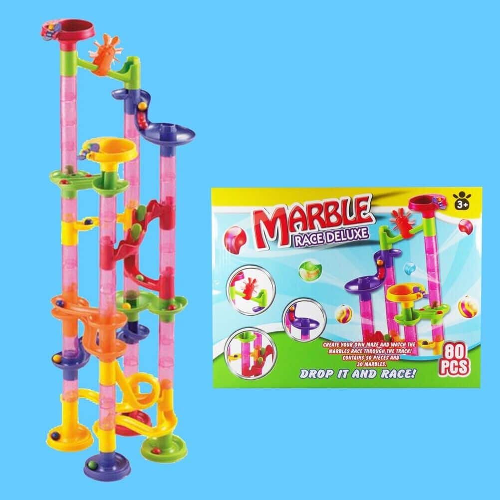 Playgo knikkerbaan de luxe, 80-delig, inclusief 30 knikkers
