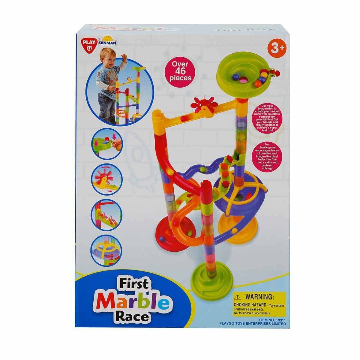 Playgo StiBikerbaan de Luxe, méi wéi 46-Stéck, dorënner Marmer