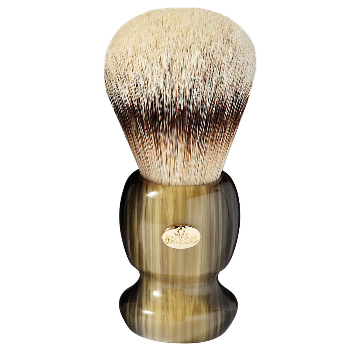 Omega Rasierpinsel, 100 % Superdachsharz, grüner Griff, 12 cm